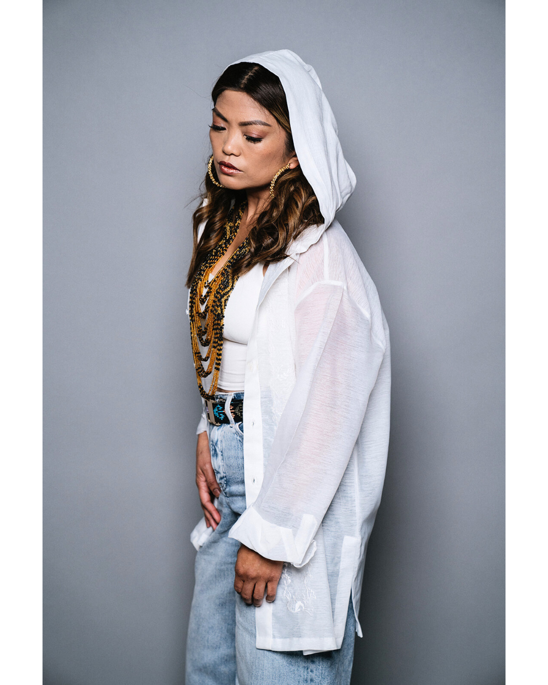 Maputî - White Jusilyn Full Open Barong Hoodie