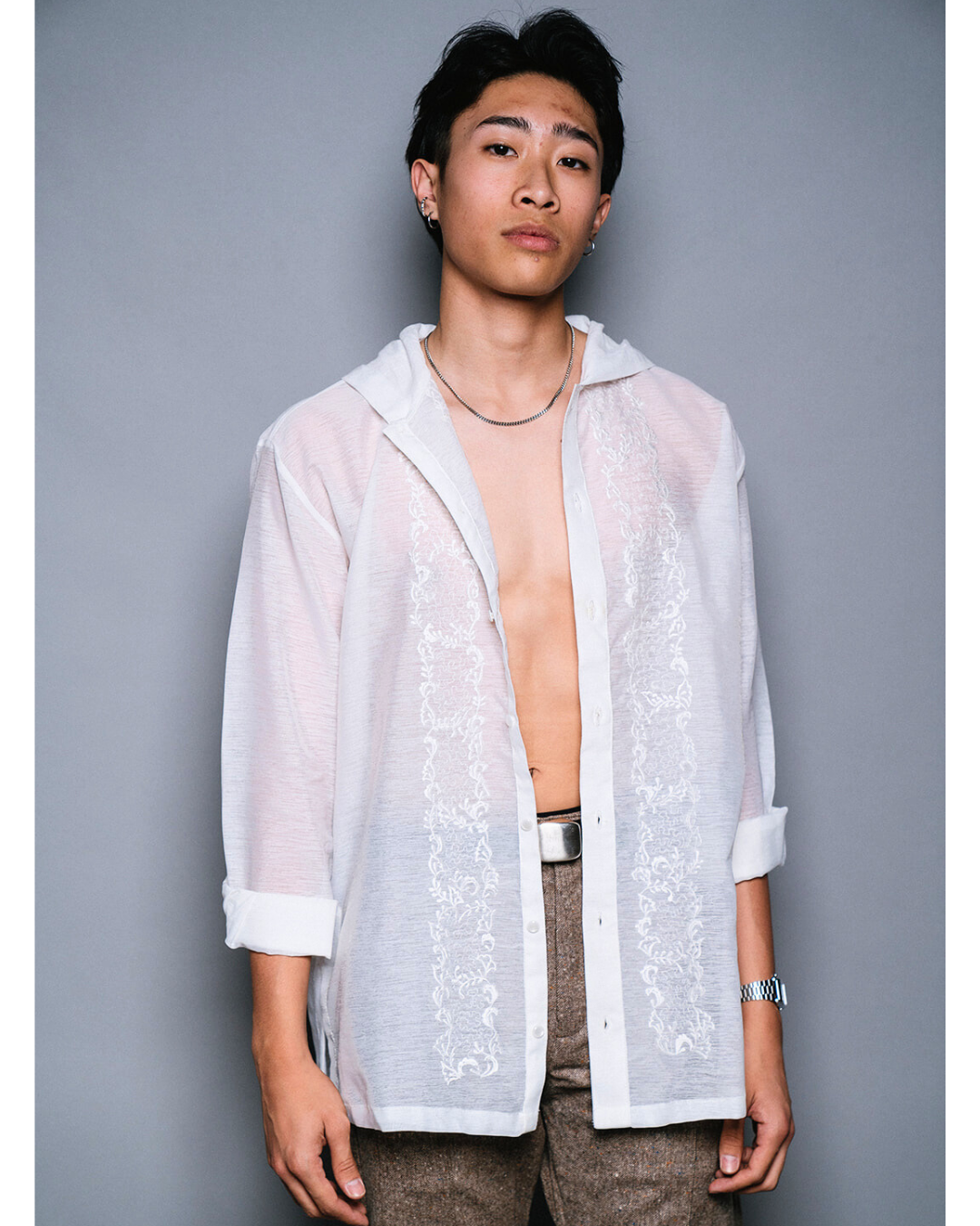 Maputî - White Jusilyn Full Open Barong Hoodie