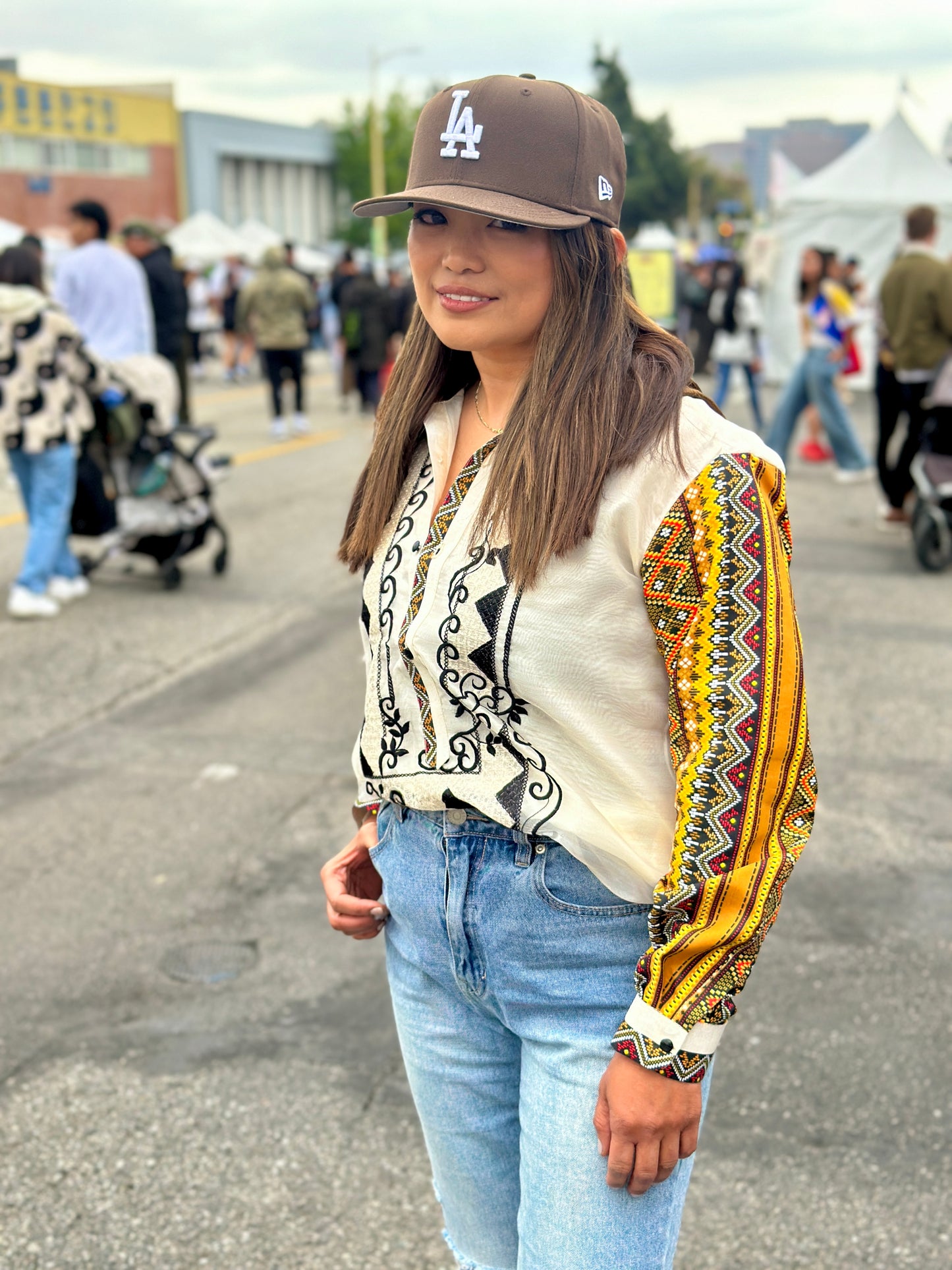 Masayá - Organza Pullover Barong Hoodie With Printed Sleeves