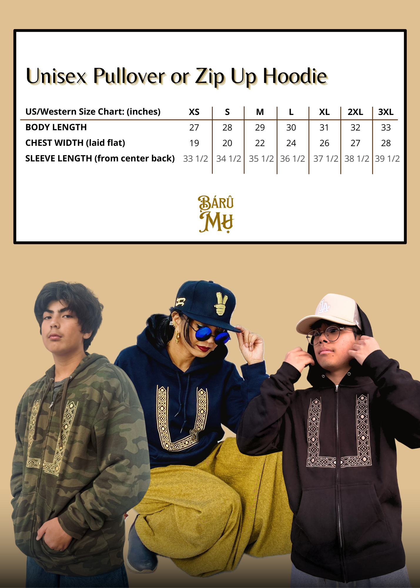 Barong Hoodie Pullover with Gold Embroidery