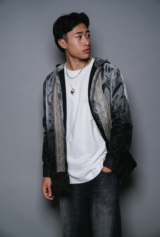 JAKE - Organza Full Button Down Ombré Barong Hoodie