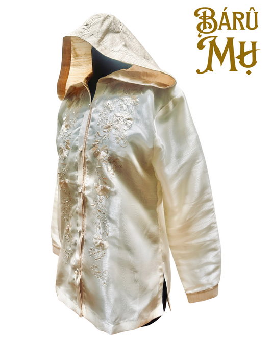 Bulaklak - Ivory Floral Embroidered Barong Hoodie
